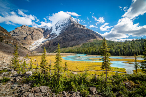 Trail going towards mount robson in the Canadian rockies